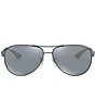 Color:Shiny Gunmetal - Image 2 - Men's 0RB8313 61mm Aviator Mirrored Polarized Sunglasses