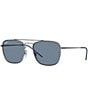 Color:Gunmetal - Image 1 - Men's 55mm Square Polarized Sunglasses
