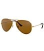 Color:Gold Brown - Image 1 - Men's Classic 55mm Pilot Sunglasses