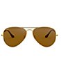 Color:Gold Brown - Image 2 - Men's Classic 55mm Pilot Sunglasses