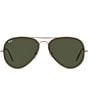 Color:Rose Gold - Image 2 - Men's Classic 55mm Pilot Sunglasses