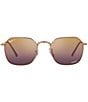 Color:Rose Gold - Image 2 - Unisex Jim 55mm Mirrored Polarized Aviator Sunglasses