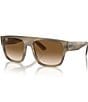 Color:Striped Grey/Brown - Image 1 - Men's RB0360S 57mm Striped Square Sunglasses