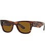 Color:Striped Havana - Image 1 - Unisex Rb0840s 51mm Square Sunglasses