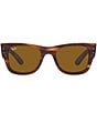 Color:Striped Havana - Image 2 - Unisex Rb0840s 51mm Square Sunglasses