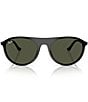 Ray-Ban Unisex RB2215 56mm Round Sunglasses, Color:Black/Green - Image 2