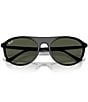 Ray-Ban Unisex RB2215 56mm Round Sunglasses, Color:Black/Green - Image 5