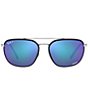 Color:Grey Mirror - Image 2 - Men's RB3708 59mm Polarized Square Sunglasses