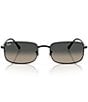 Ray-Ban Men's RB3746 56mm Gradient Rectangle Sunglasses, Color:Black - Image 2