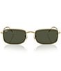 Ray-Ban Men's RB3746 56mm Gradient Rectangle Sunglasses, Color:Arista Gold/Green - Image 2