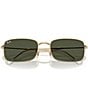 Ray-Ban Men's RB3746 56mm Gradient Rectangle Sunglasses, Color:Arista Gold/Green - Image 5