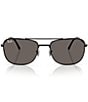 Ray-Ban Men's RB3755 62mm Rectangle Sunglasses, Color:Black - Image 2