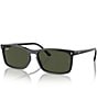 Color:Black/Green - Image 1 - Men's RB4435 56mm Rectangle Sunglasses