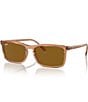 Color:Transparent Brown/Brown - Image 1 - Men's RB4435 56mm Transparent Rectangle Sunglasses