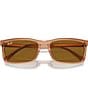 Color:Transparent Brown/Brown - Image 5 - Men's RB4435 56mm Transparent Rectangle Sunglasses
