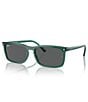 Color:Transparent Green/Dark Grey - Image 1 - Men's RB4435 56mm Transparent Rectangle Sunglasses