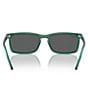 Ray-Ban Men's RB4435 56mm Transparent Rectangle Sunglasses, Color:Transparent Green/Dark Grey - Image 4