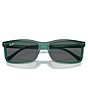 Ray-Ban Men's RB4435 56mm Transparent Rectangle Sunglasses, Color:Transparent Green/Dark Grey - Image 5