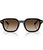 Ray-Ban Unisex RB4458D 65mm Square Sunglasses, Color:Transparent Dark Brown/Gradient Brown - Image 2