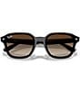 Ray-Ban Unisex RB4458D 65mm Square Sunglasses, Color:Transparent Dark Brown/Gradient Brown - Image 5