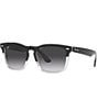 Color:Black/Clear - Image 1 - Unisex Steve 54mm Gradient Square Sunglasses