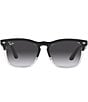 Color:Black/Clear - Image 2 - Unisex Steve 54mm Gradient Square Sunglasses