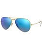 Color:Gold Blue - Image 1 - Mirrored Aviator Unisex Sunglasses