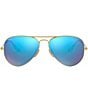 Color:Gold Blue - Image 2 - Mirrored Aviator Unisex Sunglasses