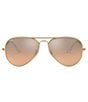 Color:Gold Pink - Image 2 - Mirrored Aviator Sunglasses