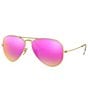 Color:Fuchsia - Image 1 - Mirrored Aviator Unisex Sunglasses