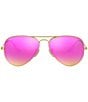 Color:Fuchsia - Image 2 - Mirrored Aviator Unisex Sunglasses