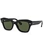 Color:Black - Image 1 - RB2186 State Street Square Lens Acetate Frame Sunglasses