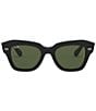 Color:Black - Image 2 - RB2186 State Street Square Lens Acetate Frame Sunglasses