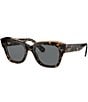 Color:Havana - Image 1 - RB2186 State Street Square Lens Acetate Frame Sunglasses