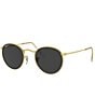 Color:Gold - Image 1 - RB3447 50mm Polarized Round Sunglasses