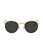 Color:Gold - Image 2 - RB3447 50mm Polarized Round Sunglasses