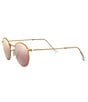 Color:Gold Pink - Image 3 - Round 50mm Sunglasses