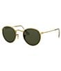 Ray-Ban Round Metal 50mm Gold Frame Sunglasses, Color:Gold - Image 1