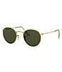 Color:Gold Green - Image 1 - Round Metal 53mm Sunglasses