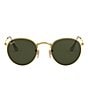 Color:Gold Green - Image 2 - Round Metal 53mm Sunglasses