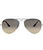Color:Silver - Image 2 - Unisex 0RB3025 55mm Aviator Sunglasses