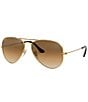 Ray-Ban Unisex 0RB3025 55mm Gold Frame Aviator Sunglasses, Color:Gold Brown - Image 1