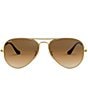 Ray-Ban Unisex 0RB3025 55mm Gold Frame Aviator Sunglasses, Color:Gold Brown - Image 2