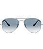 Color:Silver/Blue - Image 2 - Unisex 0RB3025 55mm Aviator Sunglasses
