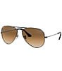 Ray-Ban Unisex 0RB3025 58mm Black Frame Aviator Sunglasses, Color:Brown - Image 1