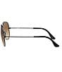 Ray-Ban Unisex 0RB3025 58mm Black Frame Aviator Sunglasses, Color:Brown - Image 3