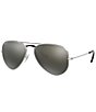 Color:Grey Mirror - Image 1 - Unisex 0RB3025 58mm Polarized Aviator Sunglasses