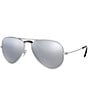 Color:Silver Mirror - Image 1 - Unisex 0RB3025 58mm Polarized Aviator Sunglasses