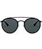 Ray-Ban Unisex 0RB3647N 51mm Round Sunglasses, Color:Black - Image 2