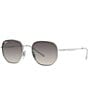 Color:Silver - Image 1 - Unisex 0RB3682 51mm Round Sunglasses